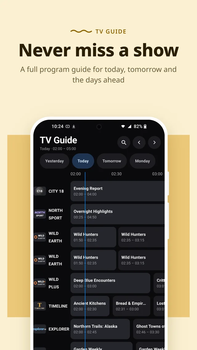 TV guide: the program schedule for today, tomorrow and the days ahead